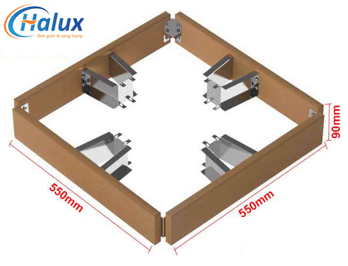 Kích thước khung bao máy xông khô Cubos ((Cub-Guard-W3-D)