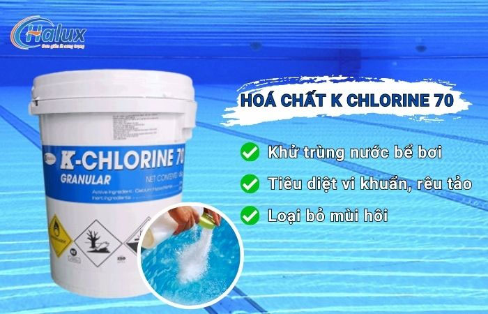 Hóa chất Chlorine 70% để xử lý nước bể bơi