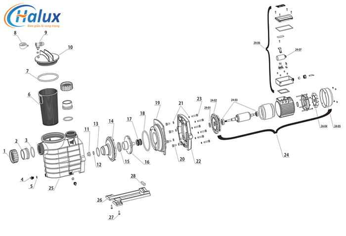 phụ tùng bơm Minderr MXB